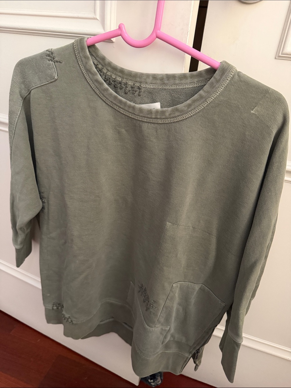 Zadig & Voltaire Olive Green Cotton Crewneck Sweatshirt